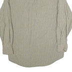 NAUTICA Mens Green & White Striped Shirt S Cotton Blend Casual Button-Up