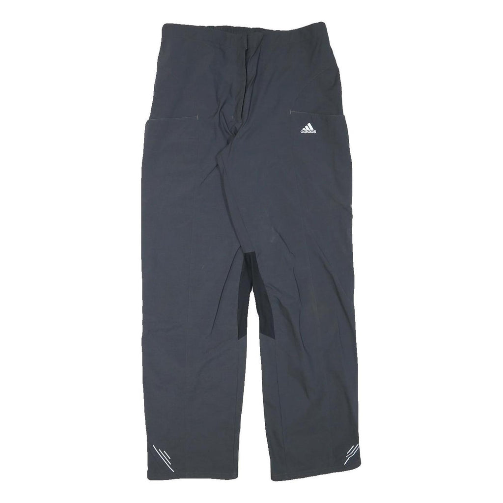 ADIDAS Womens Regular Fit Black Polyester Blend Trousers W30 L30 Zip Pockets