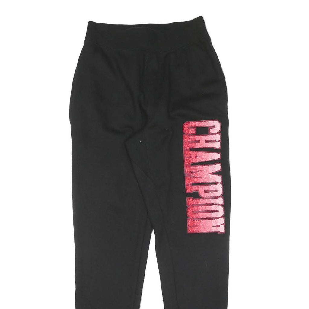 CHAMPION REVERSE WEAVE Womens Joggers Black Slim Tapered S W26 L30 Printed Logo
