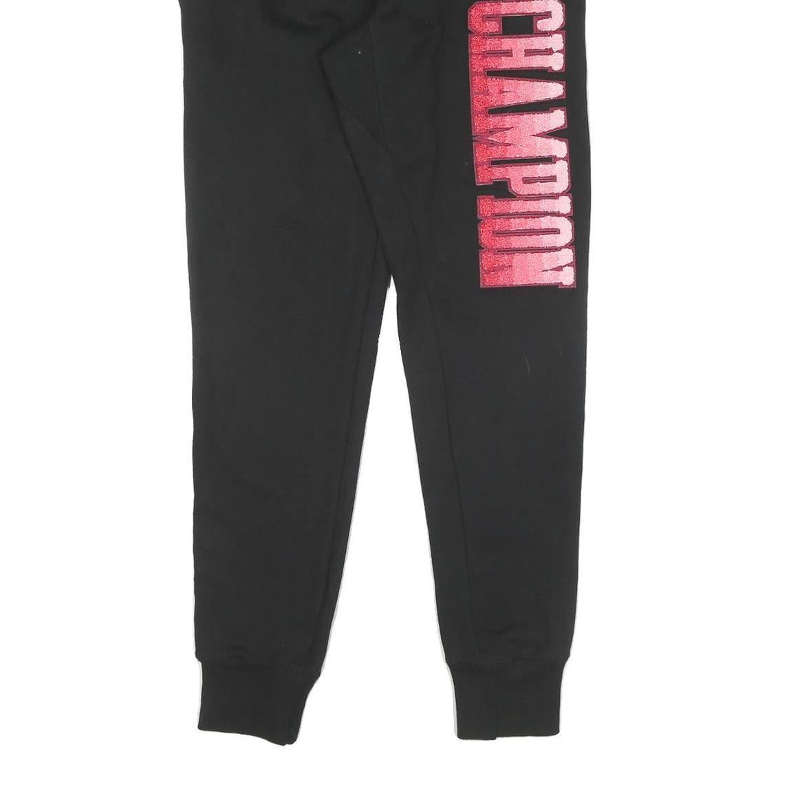 CHAMPION REVERSE WEAVE Womens Joggers Black Slim Tapered S W26 L30 Printed Logo