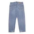 WRANGLER Mens Blue Jeans Regular Straight Denim Medium W33 L30 Classic Fit Zip