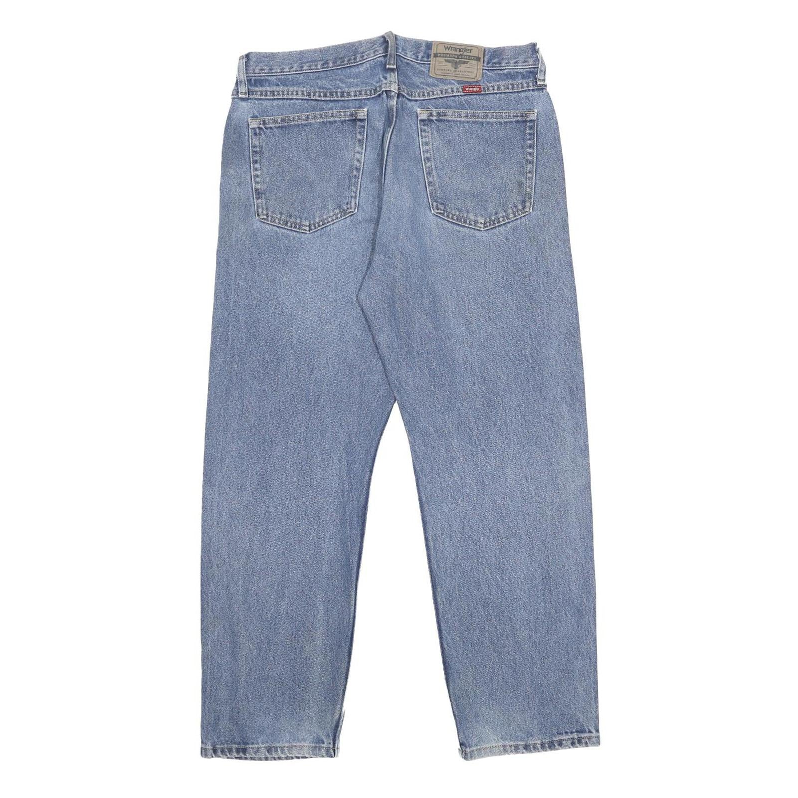 WRANGLER Mens Blue Jeans Regular Straight Denim Medium W33 L30 Classic Fit Zip