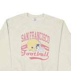 GILDAN Mens Cream San Francisco Football Crew Neck M Vintage Style Sweatshirt