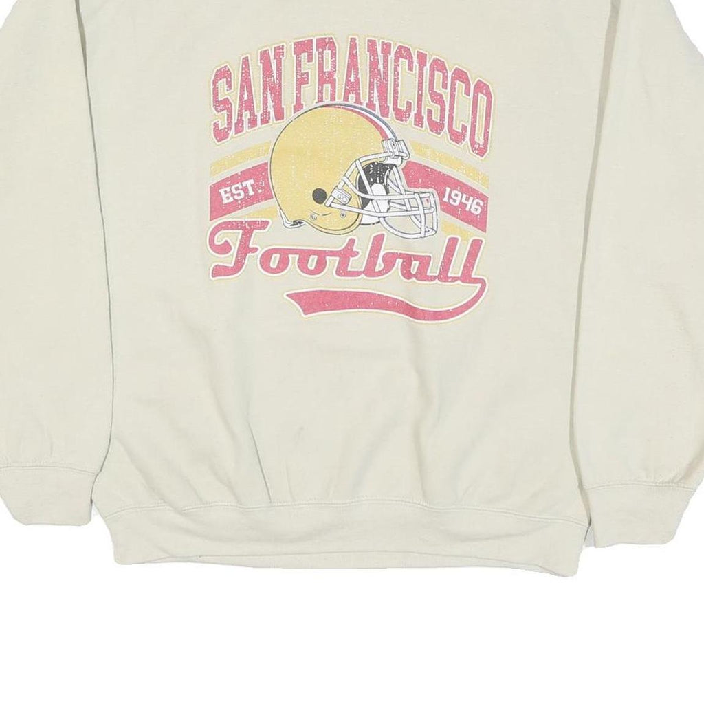GILDAN Mens Cream San Francisco Football Crew Neck M Vintage Style Sweatshirt
