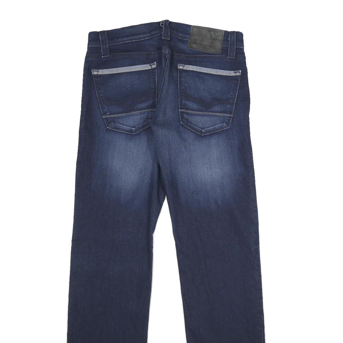 GUESS Mens Jeans Blue Relaxed Straight Denim Medium W31 L36 Classic Casual