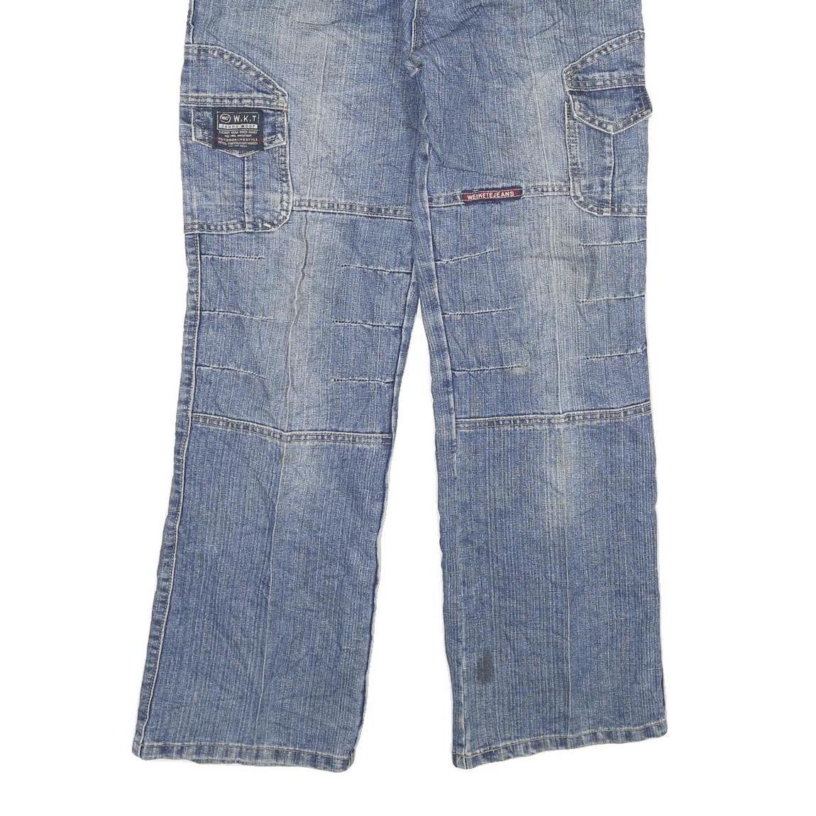 WEIKETE Mens Jeans Blue Regular Straight Denim W28 L28 Casual Style