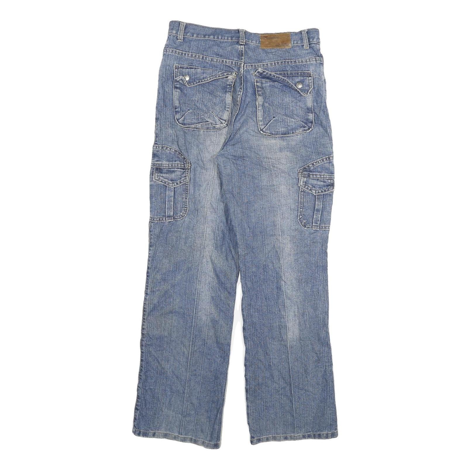 WEIKETE Mens Jeans Blue Regular Straight Denim W28 L28 Casual Style