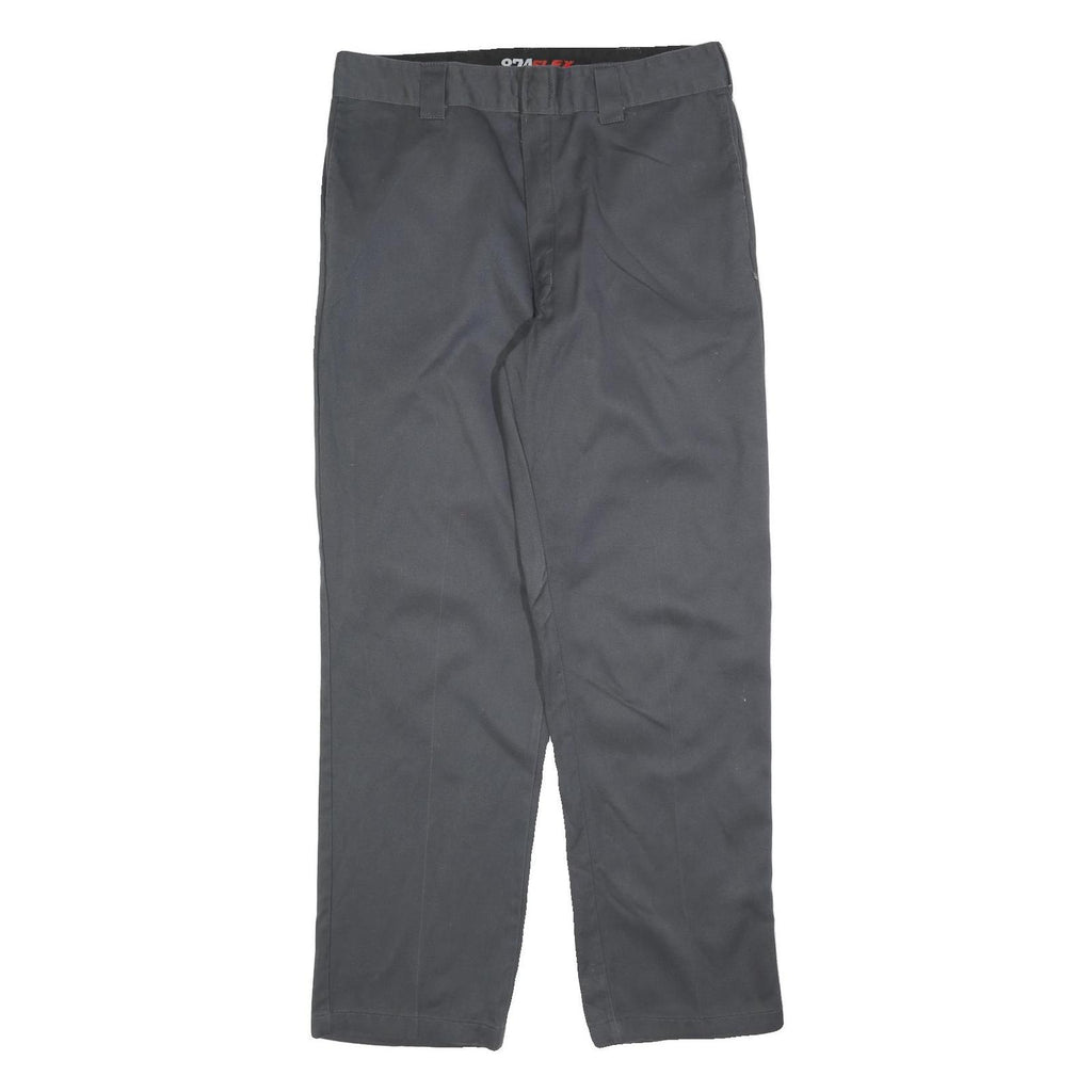 DICKIES Mens Cotton Blend Black Regular Straight Trousers W38 L34 Workwear Zip