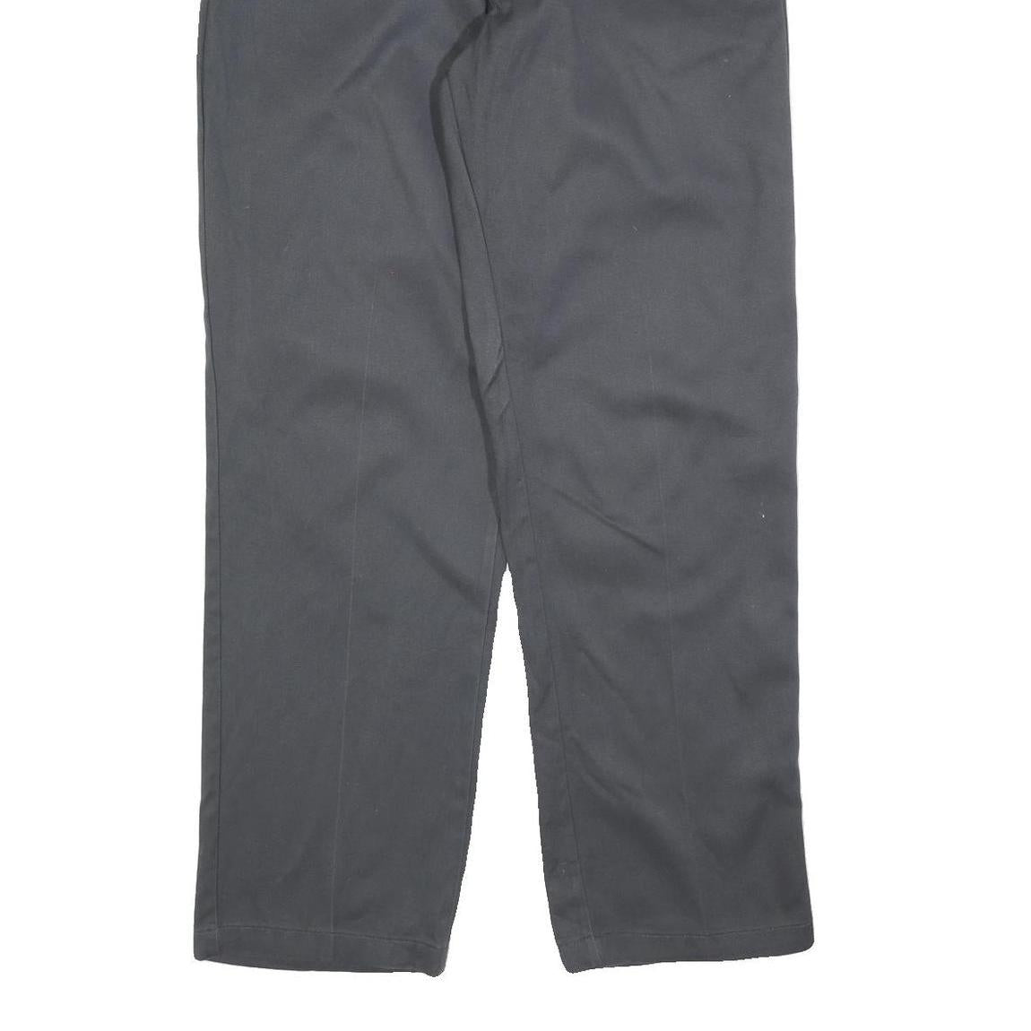 DICKIES Mens Cotton Blend Black Regular Straight Trousers W38 L34 Workwear Zip