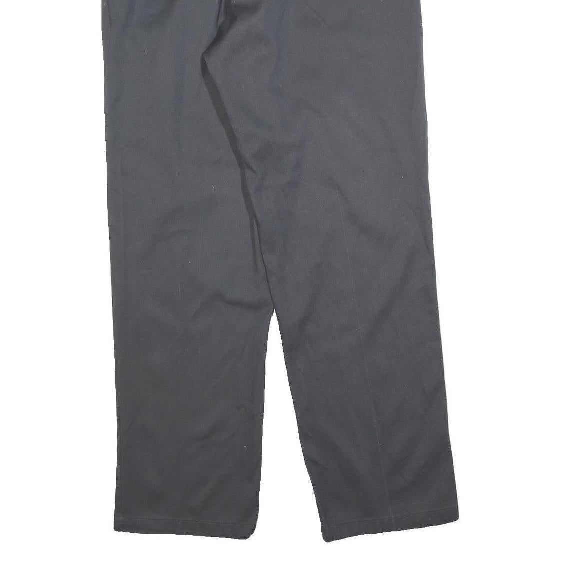 DICKIES Mens Cotton Blend Black Regular Straight Trousers W38 L34 Workwear Zip