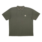 CARHARTT Mens Green Polo Shirt XL Short Sleeve Plain Pocket Logo Workwear