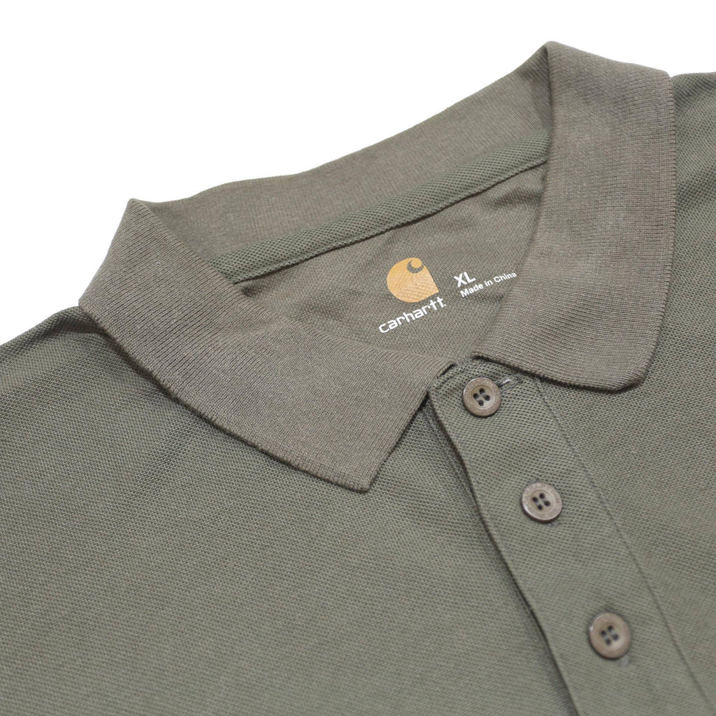 CARHARTT Mens Green Polo Shirt XL Short Sleeve Plain Pocket Logo Workwear