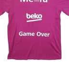 NIKE Mens Red & Yellow Football Shirt L Short Sleeve Crew Neck FCB Crest