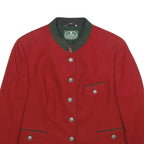 ALLWERK Womens Red Wool Button Jacket UK 18 Classic Tailored Plain Stylish