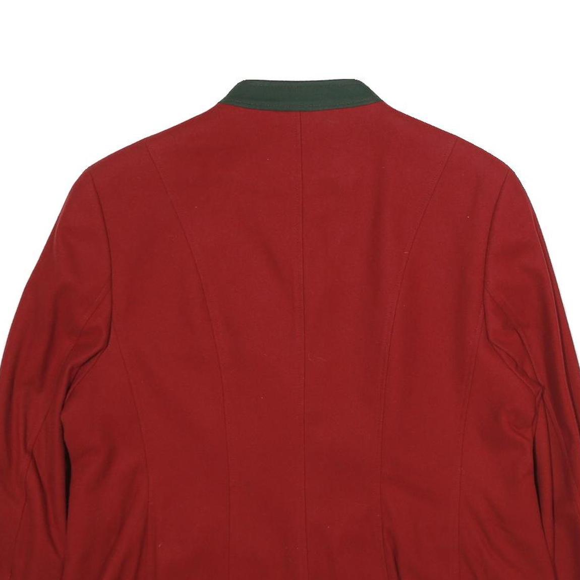 ALLWERK Womens Red Wool Button Jacket UK 18 Classic Tailored Plain Stylish