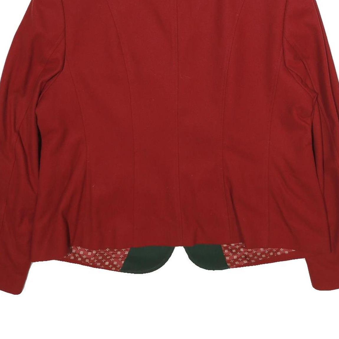 ALLWERK Womens Red Wool Button Jacket UK 18 Classic Tailored Plain Stylish