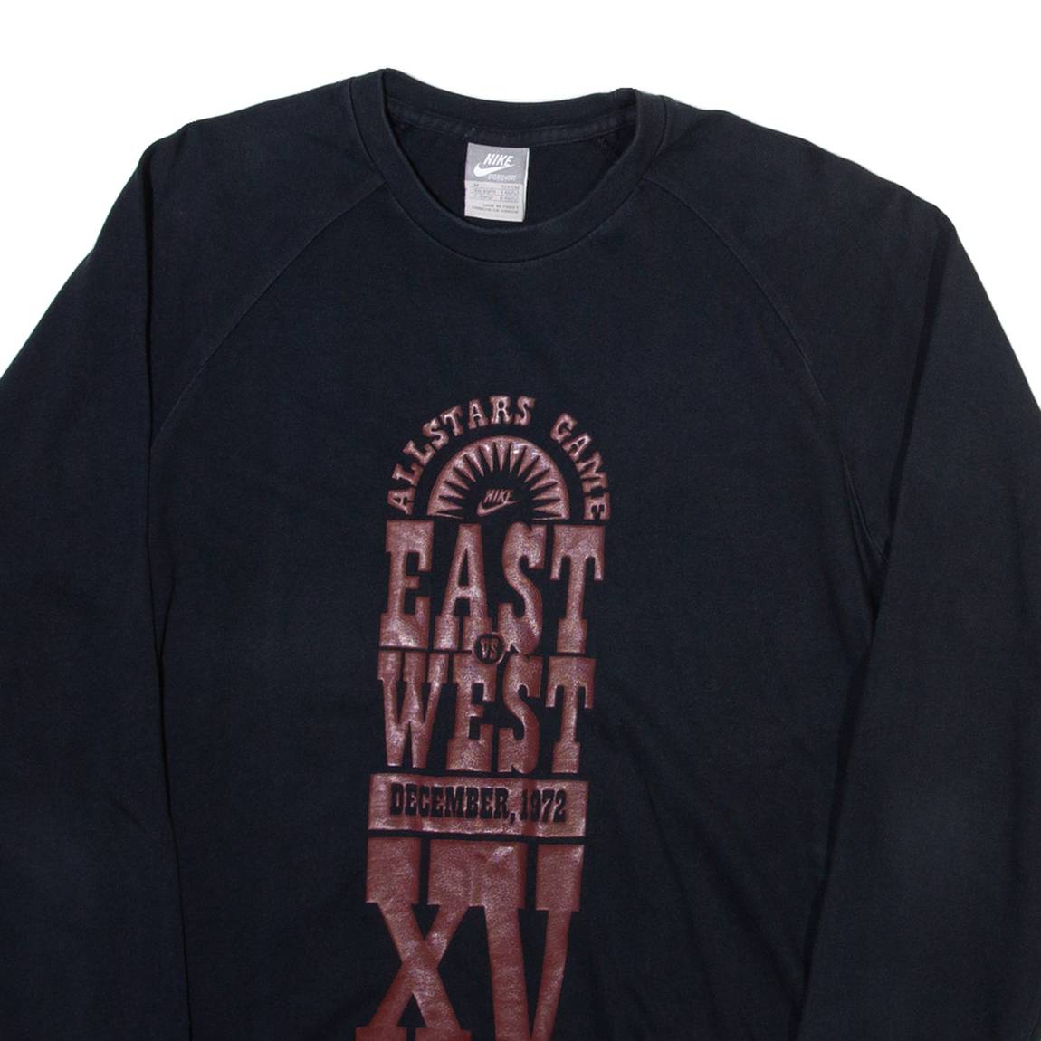 NIKE Mens T-Shirt Black Long Sleeve M