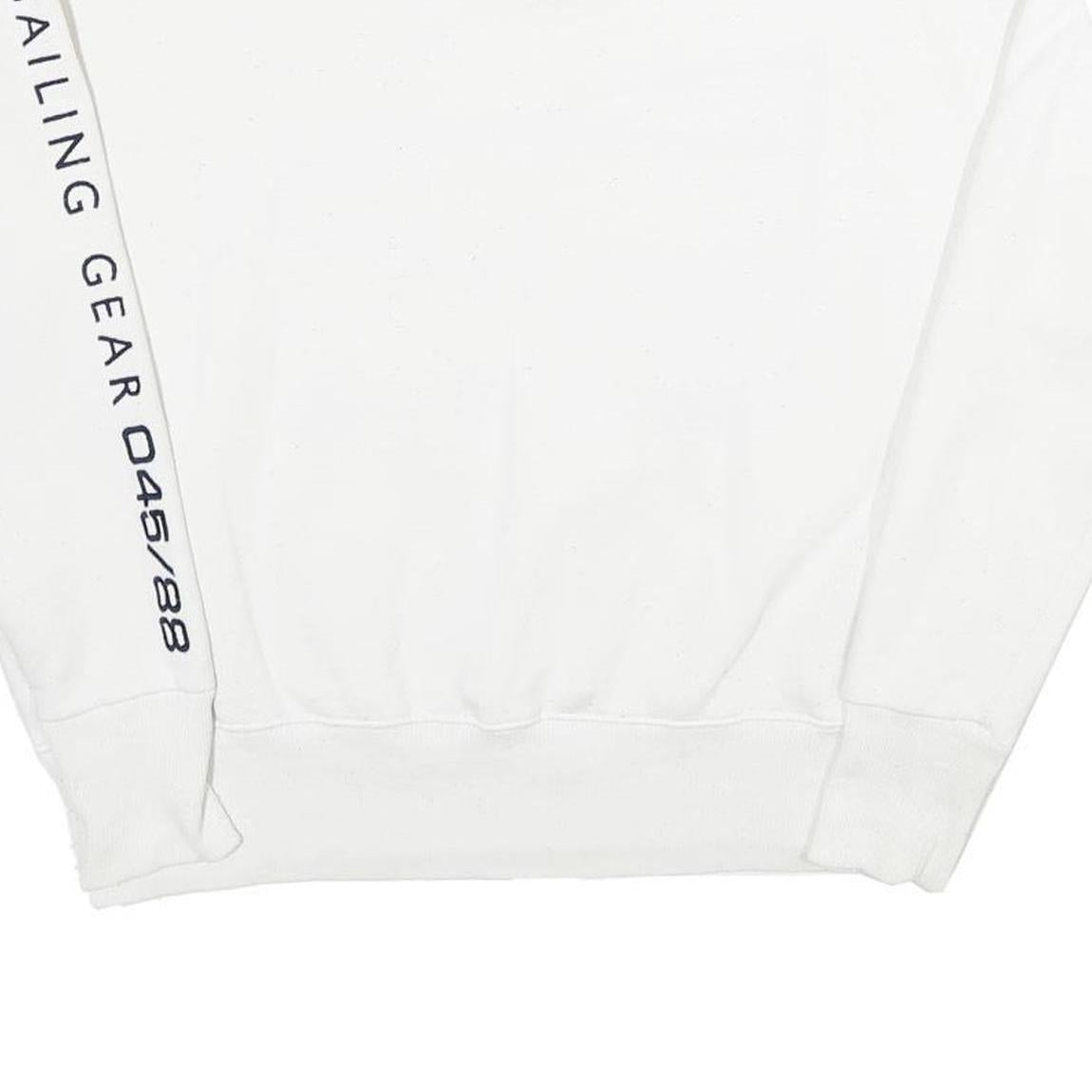 TOMMY JEANS Womens White Sailing Gear Crew Neck XS Cotton Blend Sweatshirt