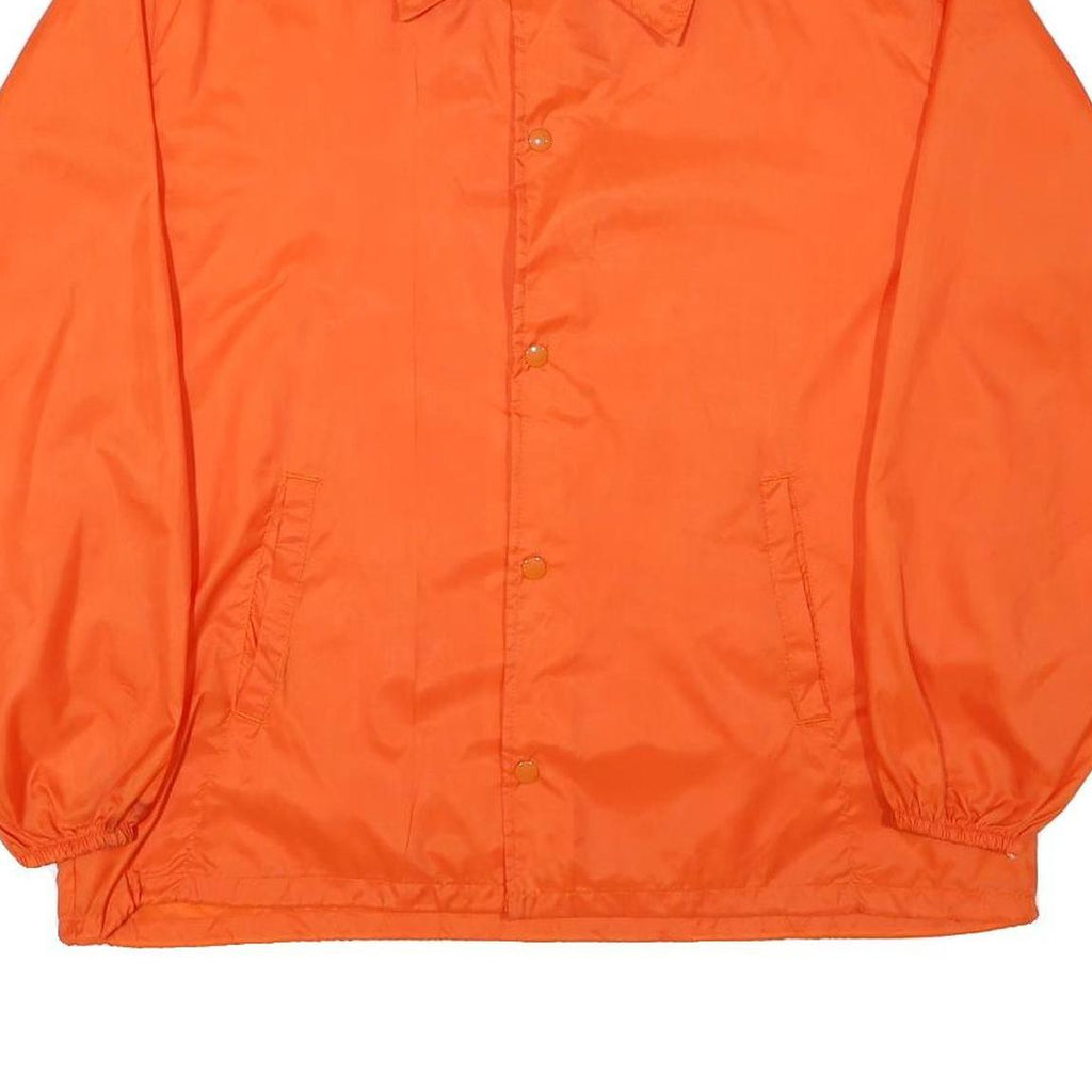 HOLLYWOOD DESIGN Mens Orange Nylon Button Jacket XL Plain Classic Casual