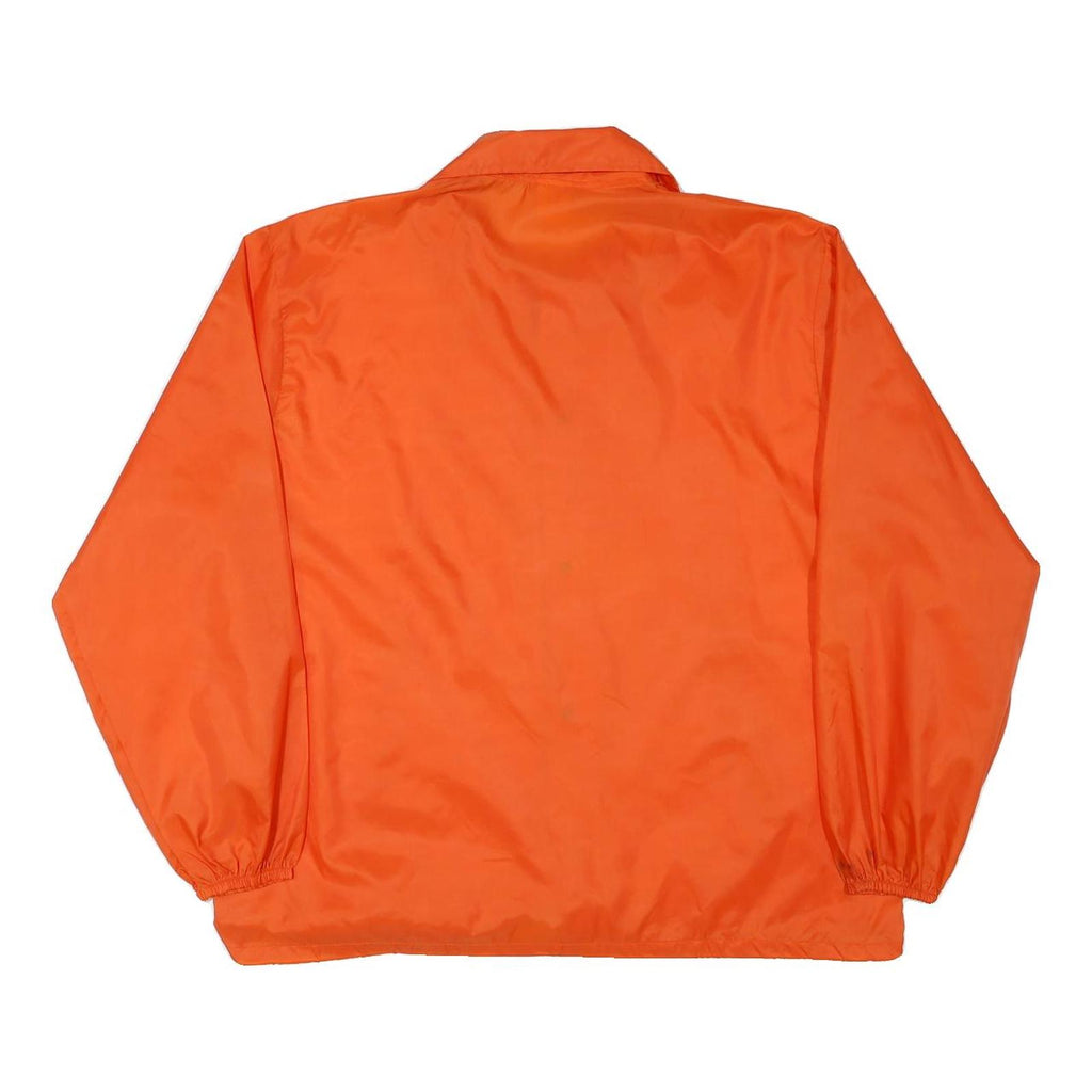 HOLLYWOOD DESIGN Mens Orange Nylon Button Jacket XL Plain Classic Casual