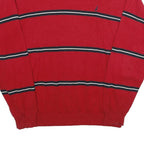 NAUTICA Mens Red Striped Cotton Jumper Crew Neck Basic Knit XL Classic Casual