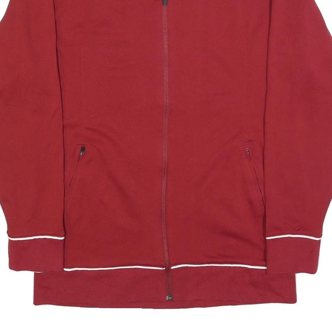 NIKE Mens Red Jacket S Polyester Blend Plain Zip Sports Casual Lightweight