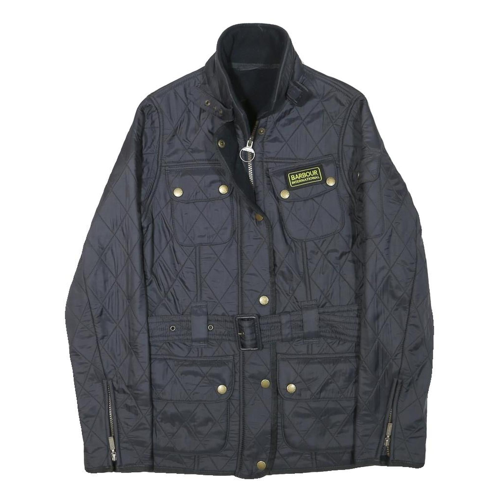 BARBOUR Womens Black Quilted Zip Jacket XXS Polyester Blend Classic Design