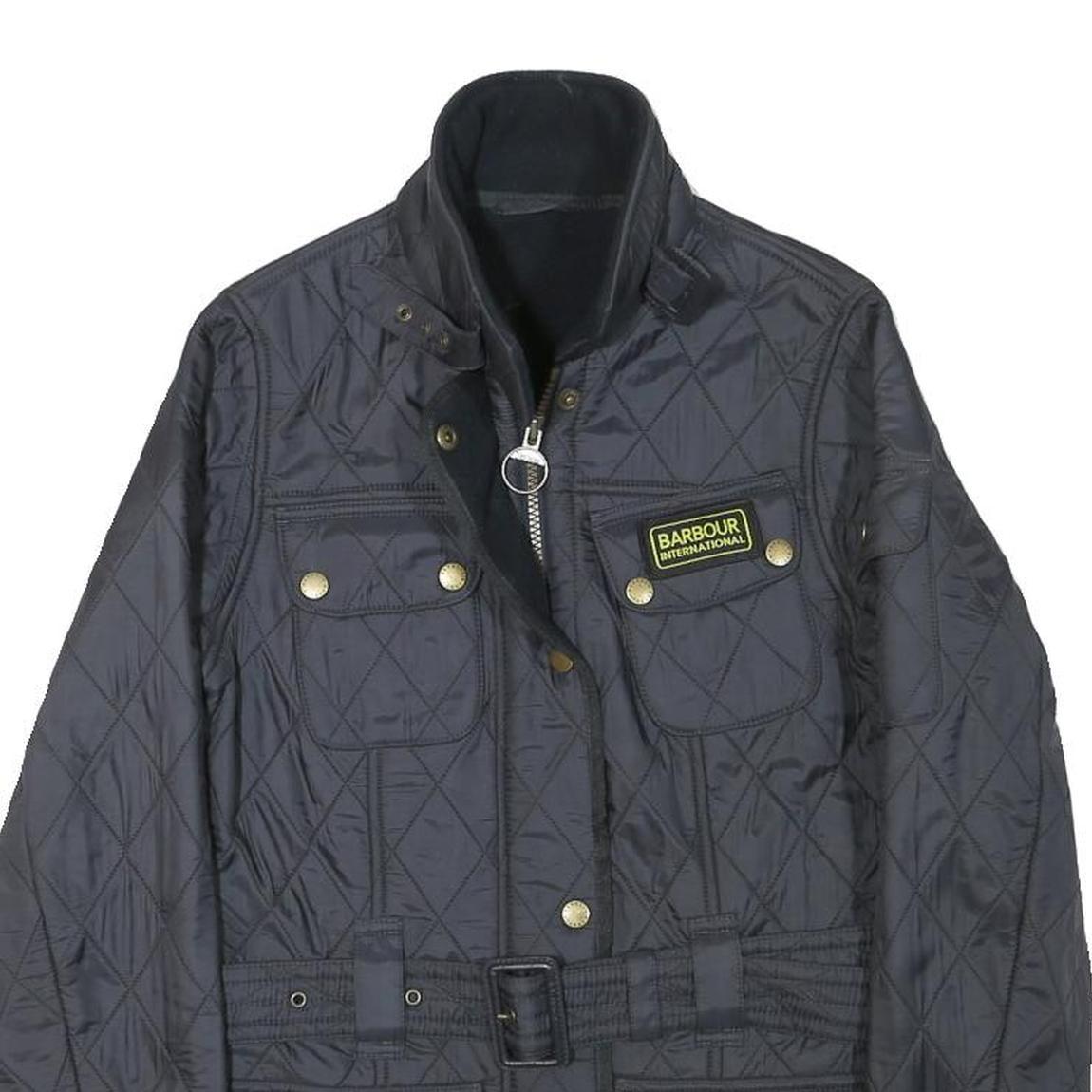 BARBOUR Womens Black Quilted Zip Jacket XXS Polyester Blend Classic Design