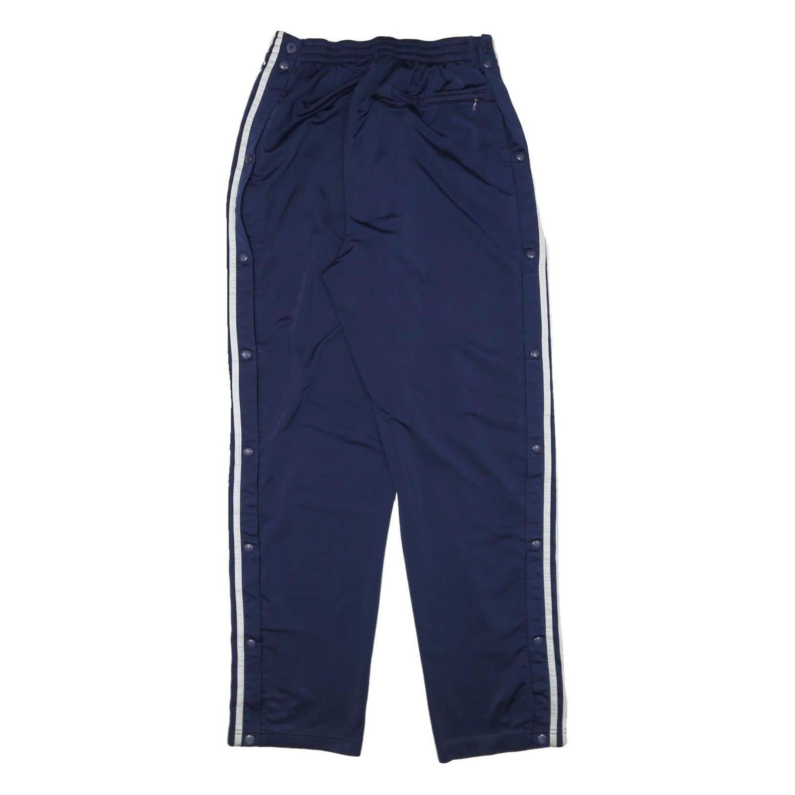 ADIDAS Mens Joggers Navy Blue White XL W27 L31 Classic Regular Fit Side Striped