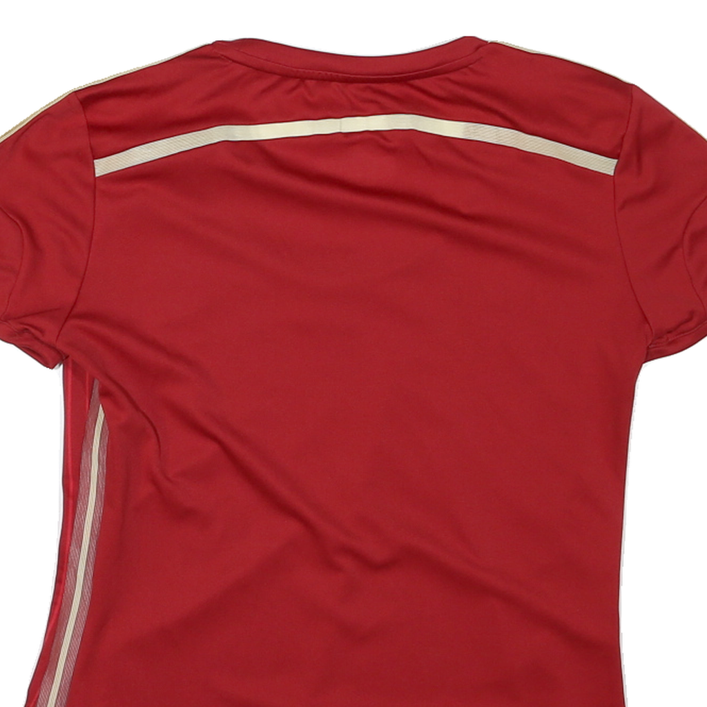 ADIDAS Womens Red & Gold Modern T-Shirt M Short Sleeve Round Neck Sporting Style