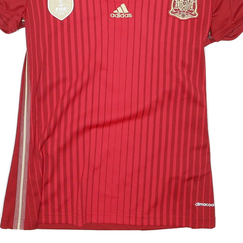 ADIDAS Womens Red & Gold Modern T-Shirt M Short Sleeve Round Neck Sporting Style