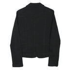 ZARA Womens Black Tailored Jacket XS Cotton Blend Button Plain Classic Style