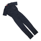 DICKIES Womens Navy Blue Cotton Blend Slim Dungarees XS W28 L30 Workwear