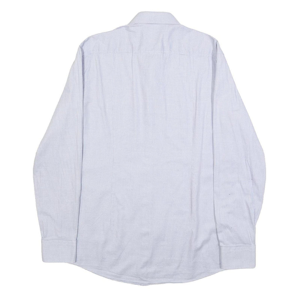 BOSS HUGO BOSS Mens Blue Plain Shirt L Cotton Long Sleeve Button Collar