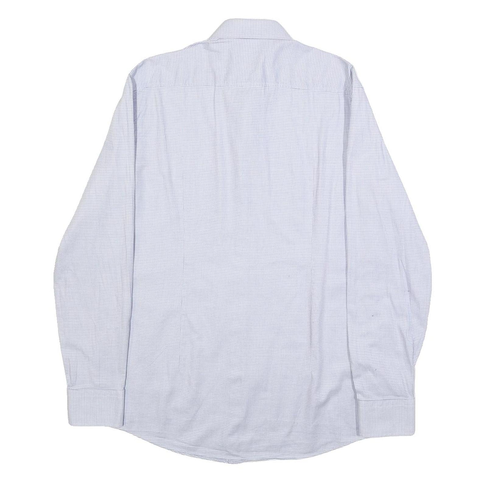 BOSS HUGO BOSS Mens Blue Plain Shirt L Cotton Long Sleeve Button Collar