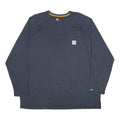 CARHARTT Mens Blue Long Sleeve Crew Neck Pocket T-Shirt 2XL Workwear Casual