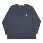 CARHARTT Mens Blue Long Sleeve Crew Neck Pocket T-Shirt 2XL Workwear Casual