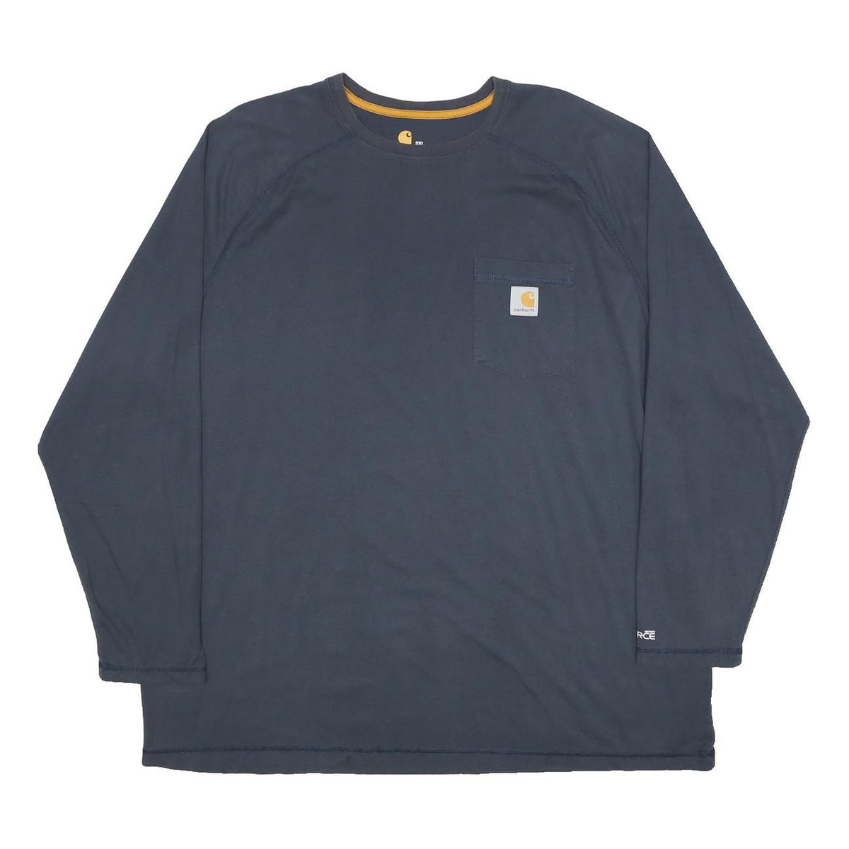 CARHARTT Mens Blue Long Sleeve Crew Neck Pocket T-Shirt 2XL Workwear Casual