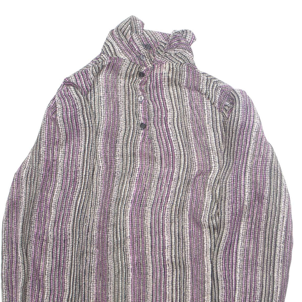 ANNA KRISTE Womens Printed Blouse Purple Long Sleeve Crazy Pattern M