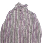 ANNA KRISTE Womens Printed Blouse Purple Long Sleeve Crazy Pattern M