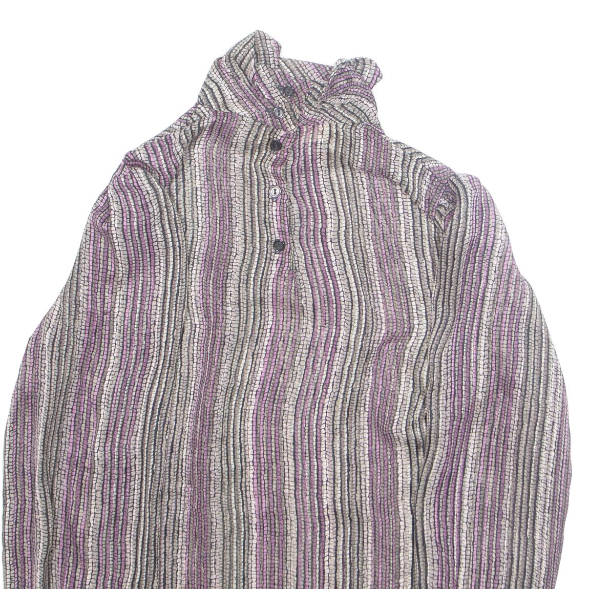 ANNA KRISTE Womens Printed Blouse Purple Long Sleeve Crazy Pattern M