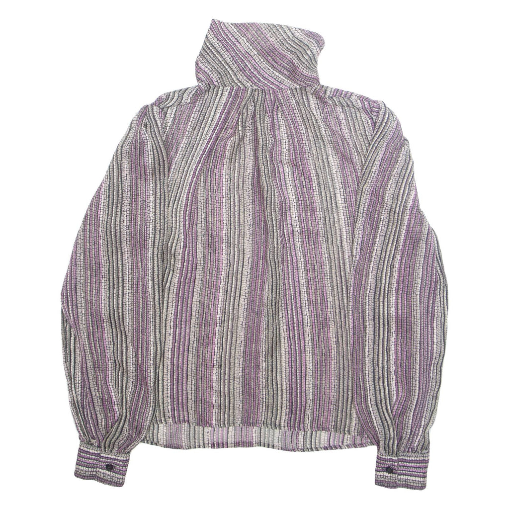 ANNA KRISTE Womens Printed Blouse Purple Long Sleeve Crazy Pattern M