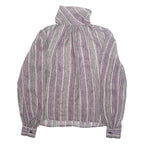 ANNA KRISTE Womens Printed Blouse Purple Long Sleeve Crazy Pattern M