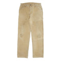 DICKIES Mens Regular Fit Beige Cotton Blend Workwear Trousers W32 L32 Durable