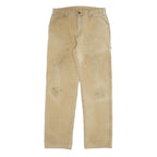 DICKIES Mens Regular Fit Beige Cotton Blend Workwear Trousers W32 L32 Durable