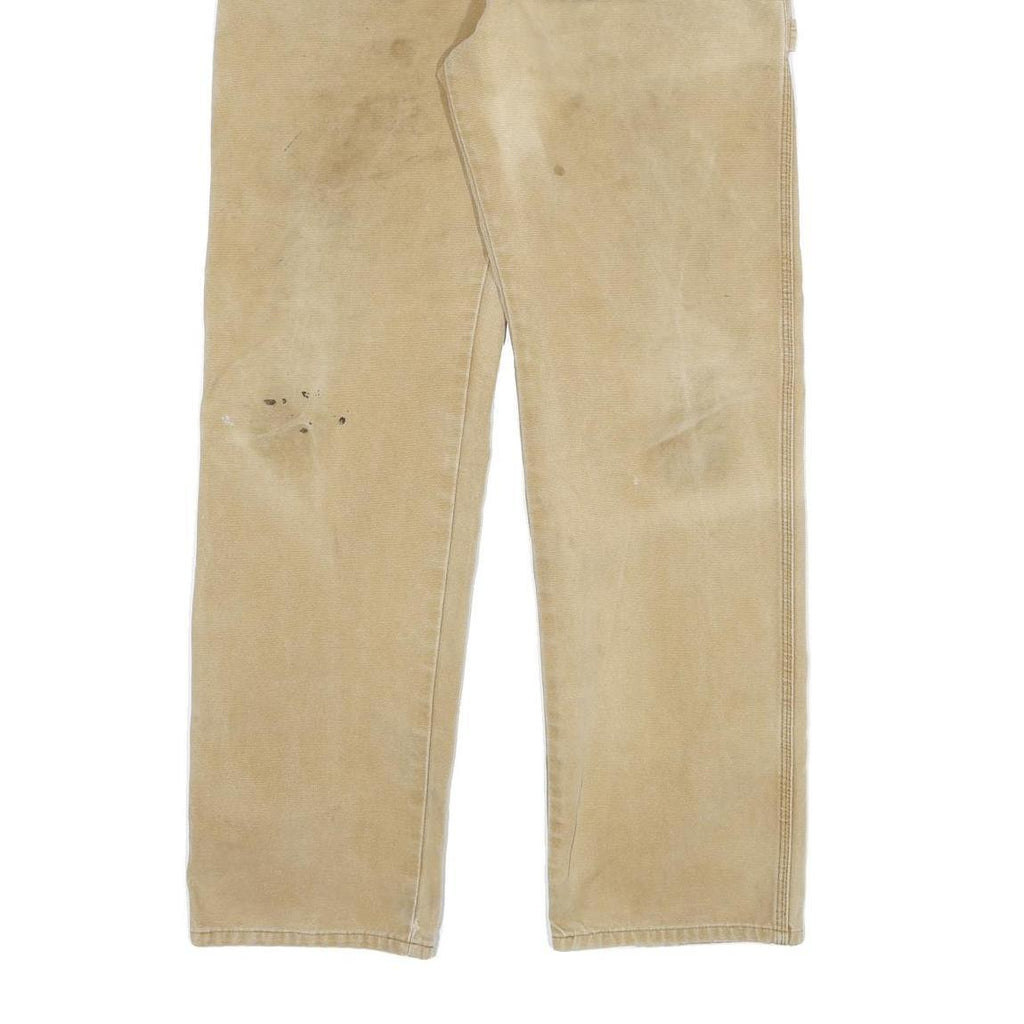 DICKIES Mens Regular Fit Beige Cotton Blend Workwear Trousers W32 L32 Durable