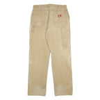DICKIES Mens Regular Fit Beige Cotton Blend Workwear Trousers W32 L32 Durable