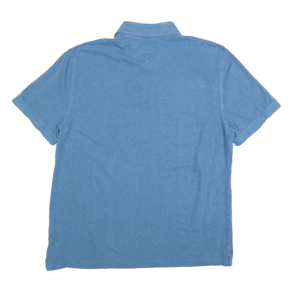 TOMMY HILFIGER Mens Blue Short Sleeve Plain Polo Shirt XL Classic Cotton