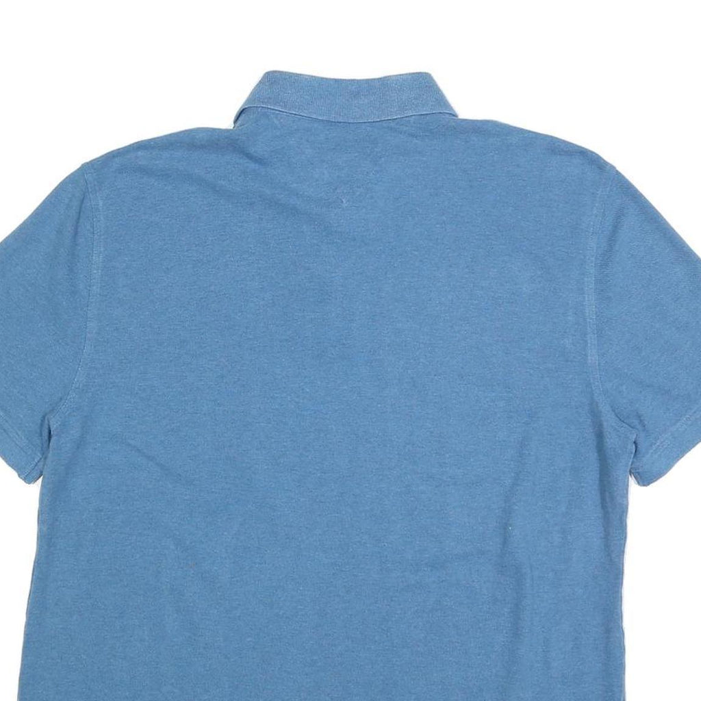 TOMMY HILFIGER Mens Blue Short Sleeve Plain Polo Shirt XL Classic Cotton