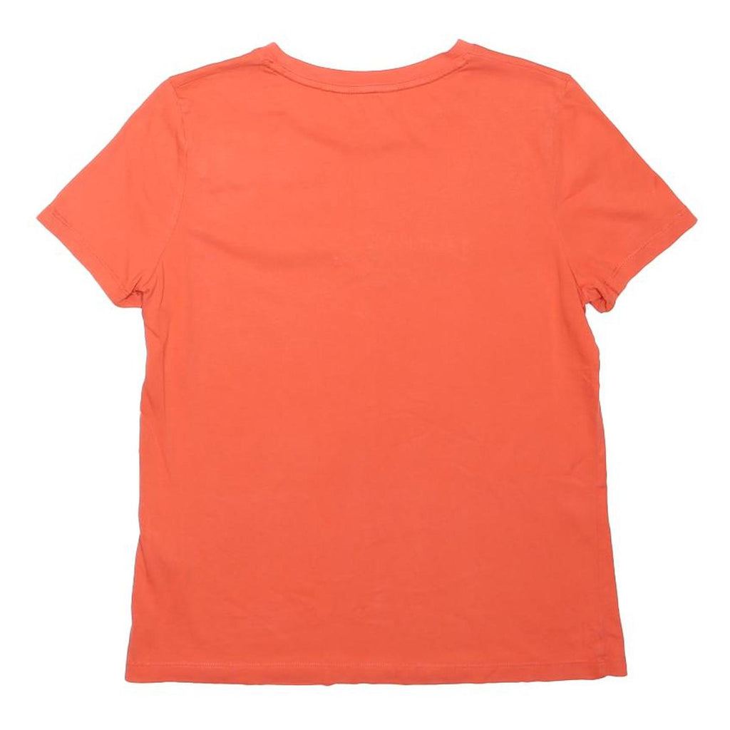 TOMMY HILFIGER Mens Orange Cotton Blend T-Shirt S Short Sleeve Crew Neck Logo